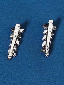 Bộ 2 kẹp tóc hình cá sấu đính đá Cubic Zirconia sang trọng, kẹp tóc càng cua, phụ kiện tóc, phụ kiện đội đầu, ghim cài tóc. - Bạc - Xem 3