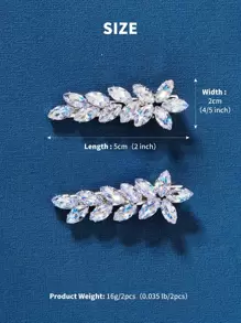 Bộ 2 kẹp tóc hình cá sấu đính đá Cubic Zirconia sang trọng, kẹp tóc càng cua, phụ kiện tóc, phụ kiện đội đầu, ghim cài tóc. - Bạc - Xem 6