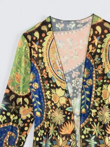 Paisley Print Kimono - Multicolor - View 6