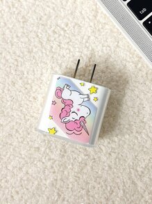 5入組獨角獸樣式數據線和充電頭保護裝置套裝 - 粉色 - 查看 4