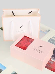 1入組花朵裝飾首飾收納盒附包 - 粉色 - 查看 1