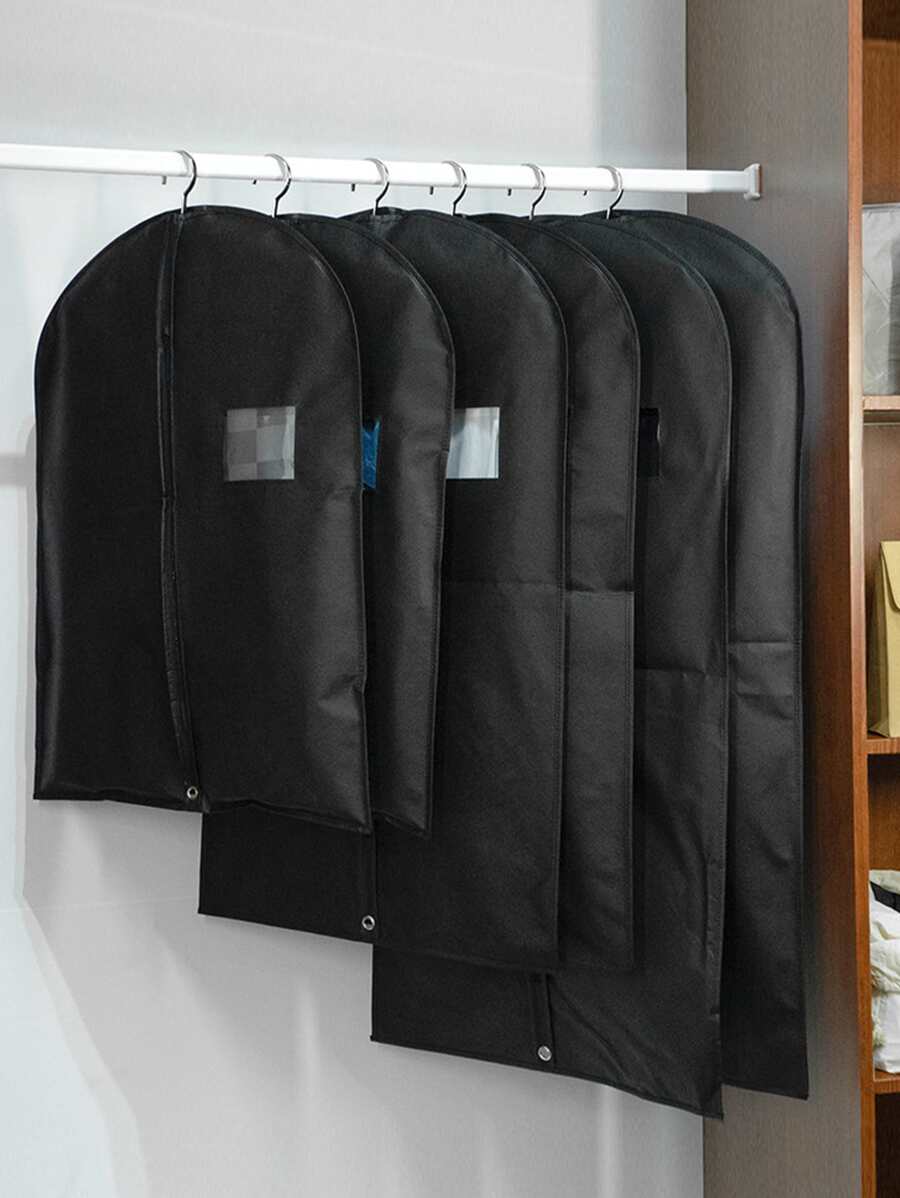 1pc Plain Clothing Cover - Black - View 1