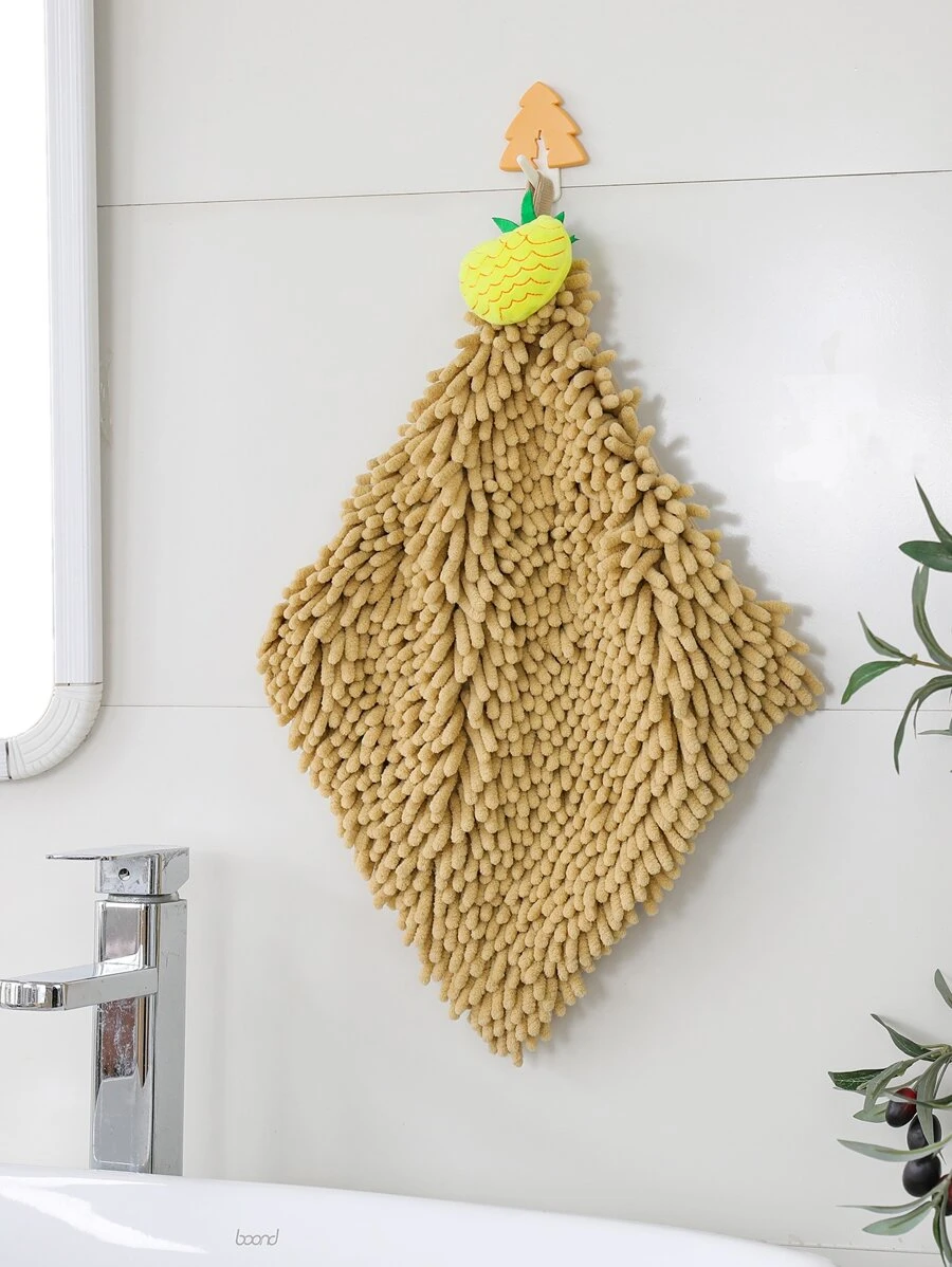 1pc Pineapple Decor Washcloth - Khaki - View 1