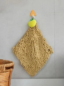 1pc Pineapple Decor Washcloth - Khaki - View 3