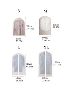 1pc Clear Clothing Cover - White - View 3