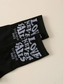 Vớ phi hành đoàn đồ họa khẩu hiệu nam - màu đen - Xem 4