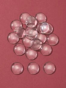 20pcs Round Transparent Glass Cabochons DIY Jewelry Accessory - Clear - View 1