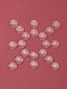 20pcs Round Transparent Glass Cabochons DIY Jewelry Accessory - Clear - View 2