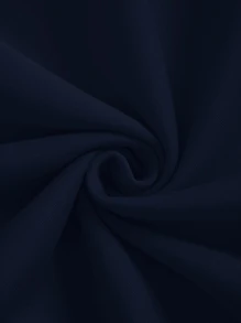 SHEIN EZwear Capucha térmica unicolor con bolsillo de canguro de hombros caídos con cordón - Azul Marino - Ver 3