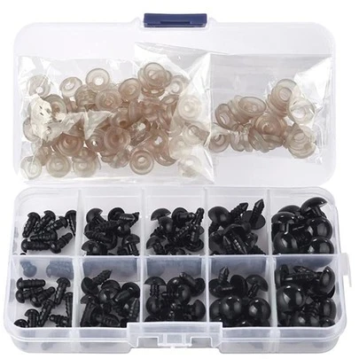 100pcs Modern Eyeball Doll Accessories Black Plastic Plush Eyes Amigurumi For Toys DIY Funny Toy Eyes Animal