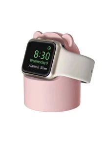Bear Design Charger Holder Compatible With Apple Watch - Pink - View 2