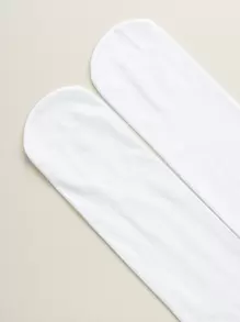 極簡風格素色褲襪 - 白色 - 查看 4