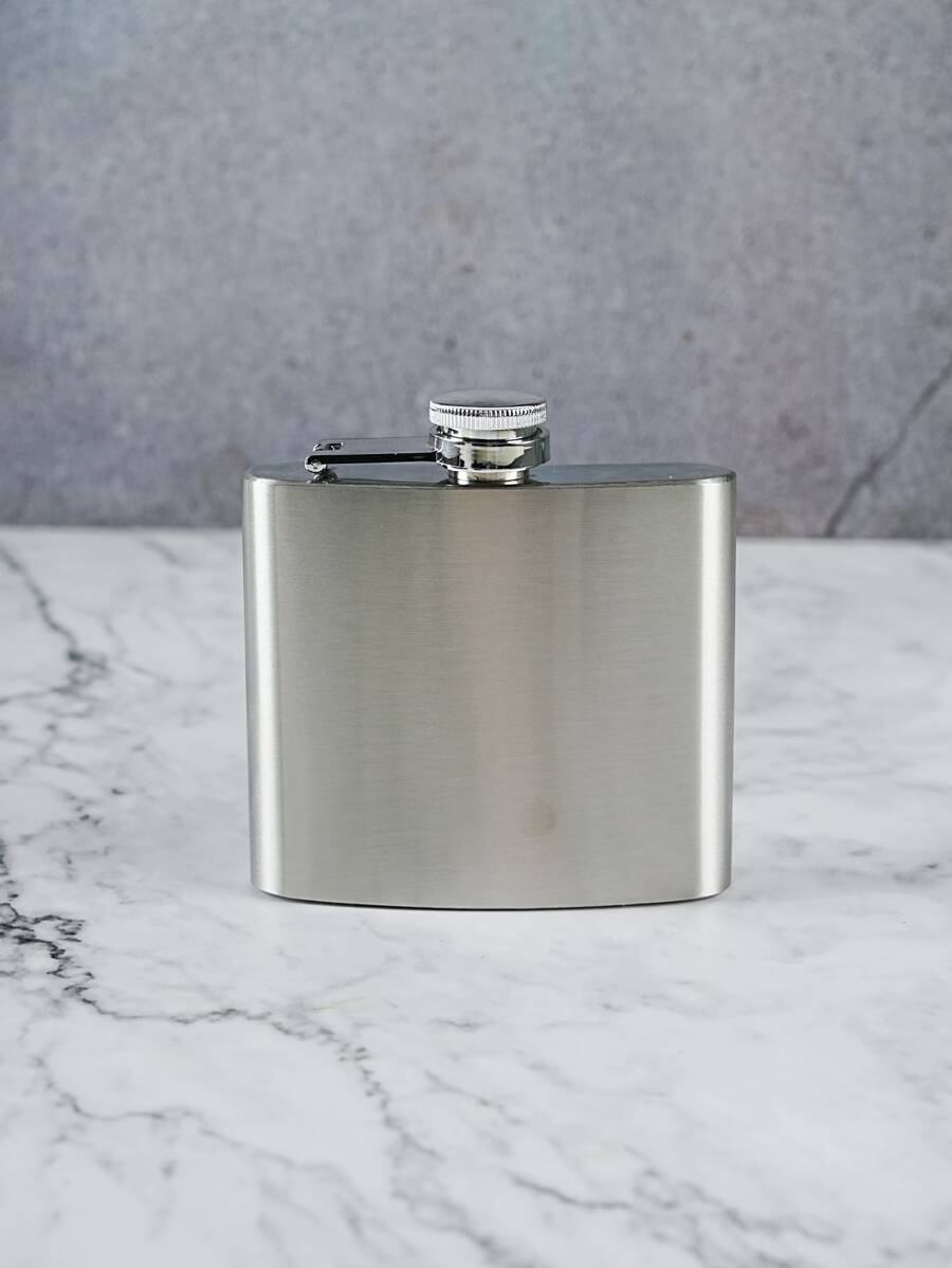 Chất Lượng Cao Thép Không Gỉ 304 Hông Bình Di Động Bỏ Túi Khắc Rượu Uống Nồi Rượu Whisky Vodka Flagon Rượu - Bạc - Xem 1
