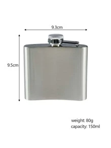 Chất Lượng Cao Thép Không Gỉ 304 Hông Bình Di Động Bỏ Túi Khắc Rượu Uống Nồi Rượu Whisky Vodka Flagon Rượu - Bạc - Xem 2