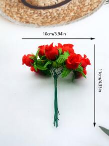 1bunch Fabric Artificial Flower Bouquet, Artificial Flower Bundle For Party - Multicolor - View 2