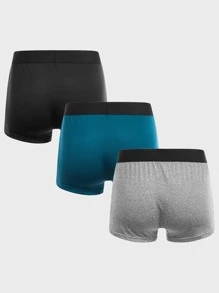 Extended Sizes Men 3pack Contrast Letter Tape Boxer Brief - Multicolor - View 2