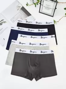 Men 5pcs Letter Graphic Boxer Brief - Multicolor - View 1