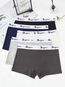 Men 5pcs Letter Graphic Boxer Brief - Multicolor - View 2