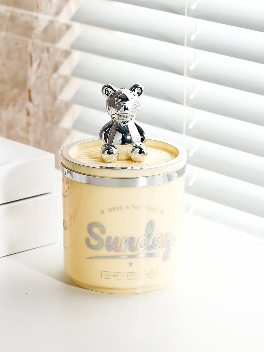 1 pieza Caja de almacenamiento con diseño de oso - Beis - Ver 1