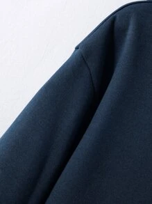 Manfinity Hypemode Men Cartoon Graphic Mock Neck Drop Shoulder Sweatshirt - Navy Blue - View 3