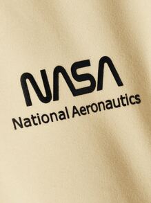 Manfinity Homme Men Letter Graphic Sweatshirt - Khaki - View 3