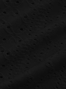 SHEIN EZwear Mùa Xuân Đầm Scoop Cổ tay áo lá sen Áo phông Crop - màu đen - Xem 3