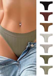 7入組素色羅紋內褲套裝 - 彩色 - 查看 4