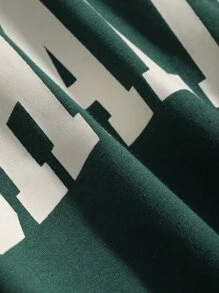 DAZY Men Letter Graphic Drop Shoulder Tee - Dark Green - View 4