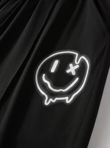 Manfinity Homme Men Cartoon Graphic Tee & Drawstring Waist Sweatpants - Black - View 3