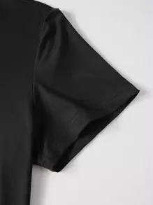 Manfinity Homme Men Cartoon Graphic Tee & Drawstring Waist Sweatpants - Black - View 6