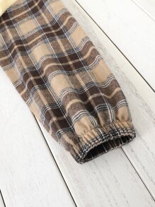 Tween Girl Plaid Print 2 In 1 Sweatshirt Dress - Multicolor - View 4