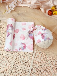 Recién nacido foto con corazón & con estampado de unicornio Manta & Sombrero