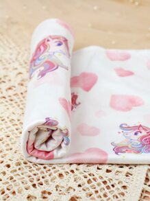 Recién nacido foto con corazón & con estampado de unicornio Manta & Sombrero