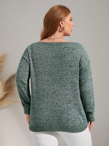 Calvaya Jersey de cuello barco - Verde Oscuro - Ver 2