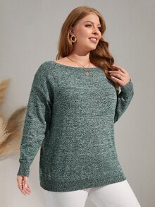 Calvaya Jersey de cuello barco - Verde Oscuro - Ver 3