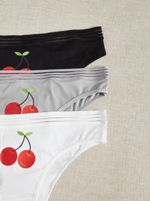 Plus 3pack Cherry Print Panty - Multicolor - View 4