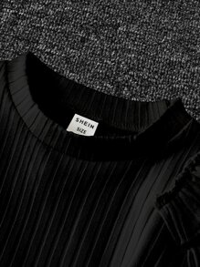 Niñas Camiseta ribete con fruncido & Falda con cinturón - Multicolor - Ver 6