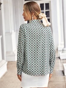 GENKIRA Áo sơ mi công sở Geo Print Shirt nữ - Nhiều màu - Xem 2