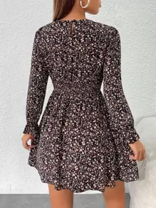 SHEIN PETITE Sukienki Zmarszczony Pomarszczony Ditsy floral Boho