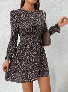 SHEIN PETITE Sukienki Zmarszczony Pomarszczony Ditsy floral Boho