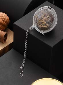 1 pieza Colador de té de acero inoxidable, de vuelta a la escuela - Plateado - Ver 1