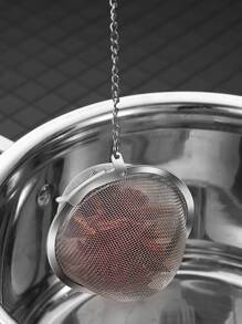 1 pieza Colador de té de acero inoxidable, de vuelta a la escuela - Plateado - Ver 2