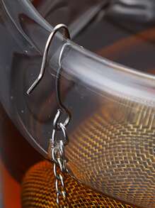 1 pieza Colador de té de acero inoxidable, de vuelta a la escuela - Plateado - Ver 3