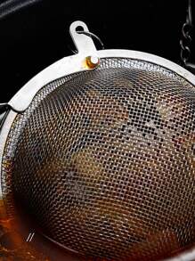 1 pieza Colador de té de acero inoxidable, de vuelta a la escuela - Plateado - Ver 5