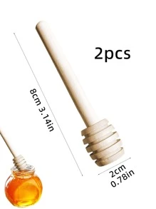 2入組木頭蜂蜜攪拌竿