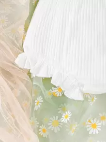 Bebé ribete con fruncido Shorts & con lazo delantero Diadema - Blanco - Ver 4