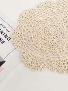 1/2/4 件米色椭圆形餐垫适用于餐厅厨房餐桌装饰，波西米亚风格手工钩针花朵餐垫，简约实用的多用途桌布，适用于婚礼派对节日装饰 - 米色 - 查看 7