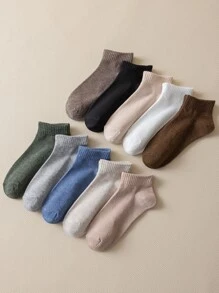 10pairs Solid Ankle Socks - Multicolor - View 2