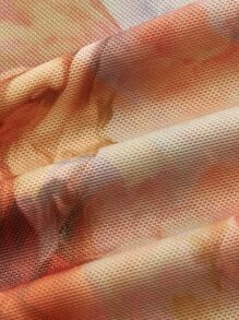 SHEIN MOD Figure Graphic Flounce Sleeve Tee - Multicolor - View 6