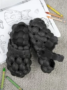 Mini mi Girls Hollow Out Multi-way Wear Vented Clogs - Black - View 1